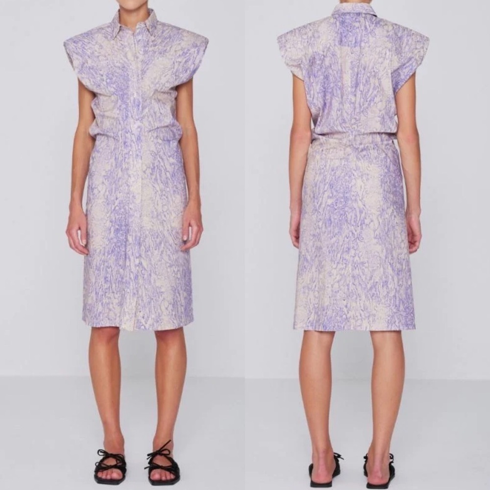 Nwt Remain Birger Christensen Purple Marika Dress Shoulder Pads Size‎ 8 Designer